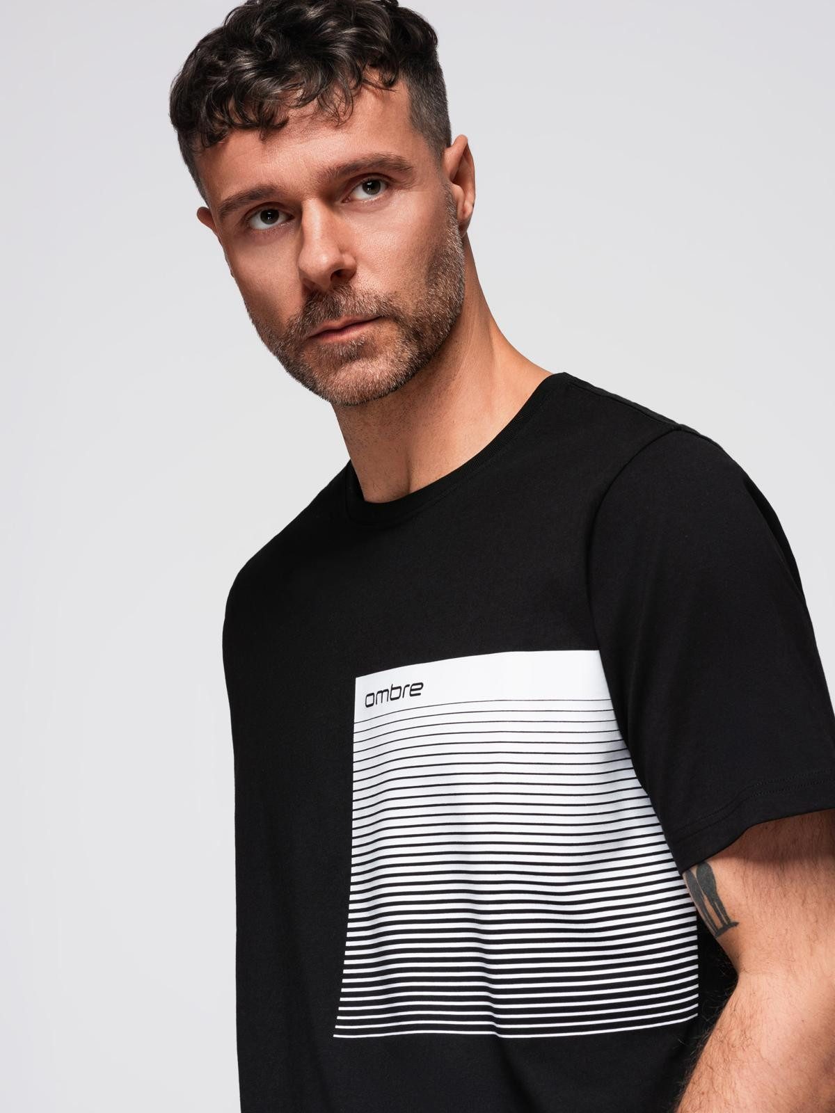 OMBRE Print-Shirt T-Shirt aus Baumwolle mit grafischem Print