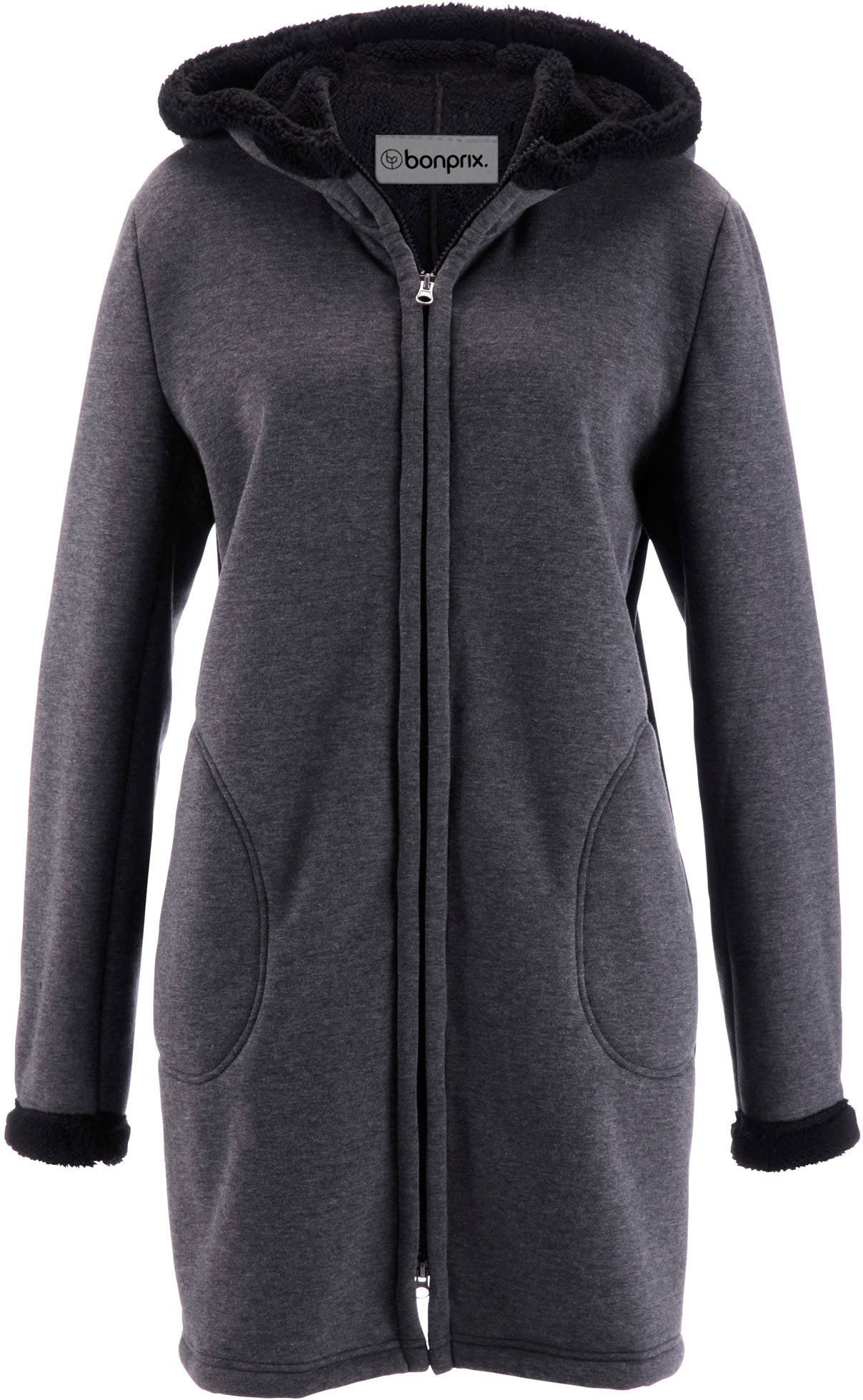 bonprix Kapuzensweatjacke mit Kapuze, mit Teddyfell-Futter, 2-Wege-Zipper – Bild 5 von 5