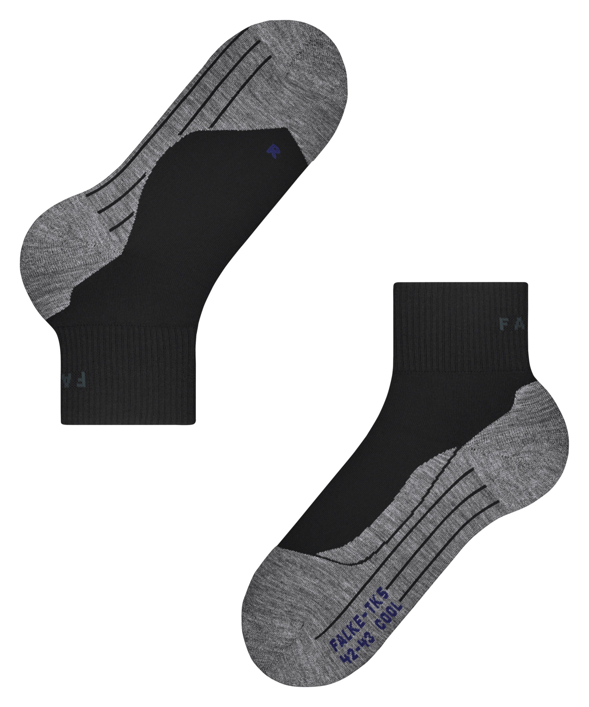 FALKE Wandersocken TK5 Wander black-mix Cool Short bequem für und Freizeitwanderungen (3010) Leicht (1-Paar)