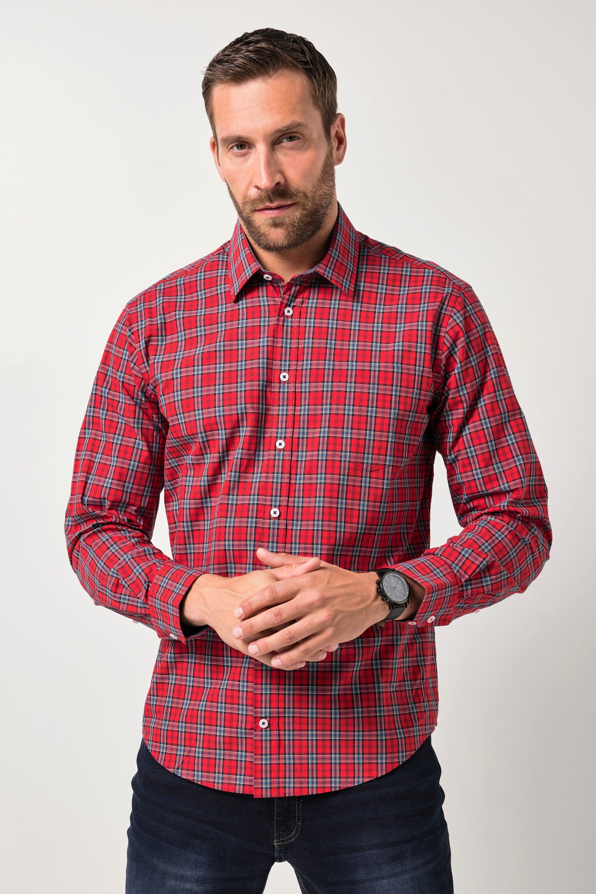 Businesshemd Karohemd Langarm Kentkragen Modern Fit