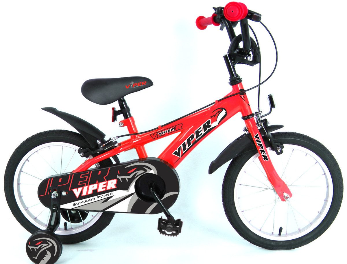 T&Y Trade Kinderfahrrad 18 Zoll Fahrrad Kinder Jungen Mädchen Kinderfahrrad Rad Bike VIPER ROT, Stützräder