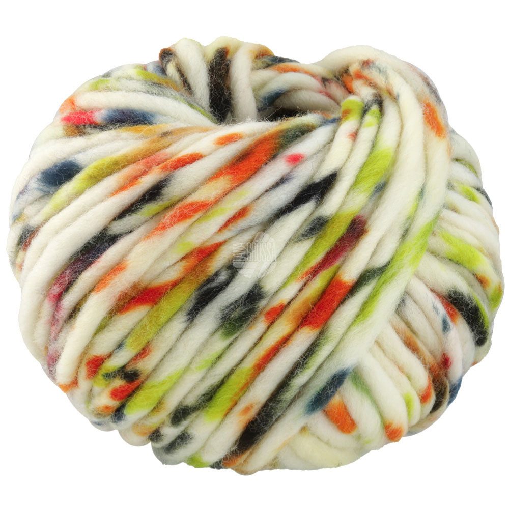 LANA GROSSA CONFETTI Häkelwolle, 50 m (Fingerdickes Merino-Dochtgarn mit Sprenkeldruck), 100 g
