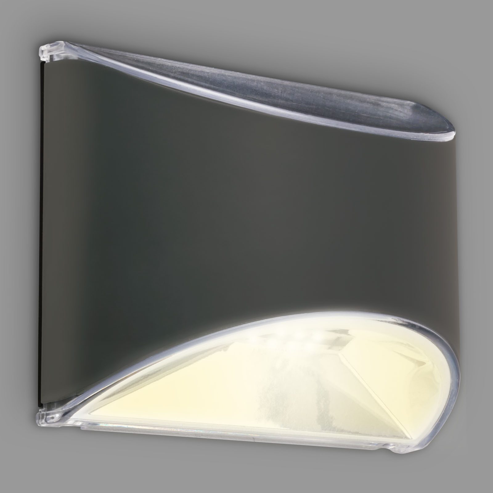 Briloner Leuchten LED Wandleuchte LED Wand-Solarleuchte, anthrazit, 4xLED, Abschaltautomatik, Ein-/Ausschalter, Nachtlichtfunktion, Tageslichtsensor, LED fest i – Bild 3 von 5