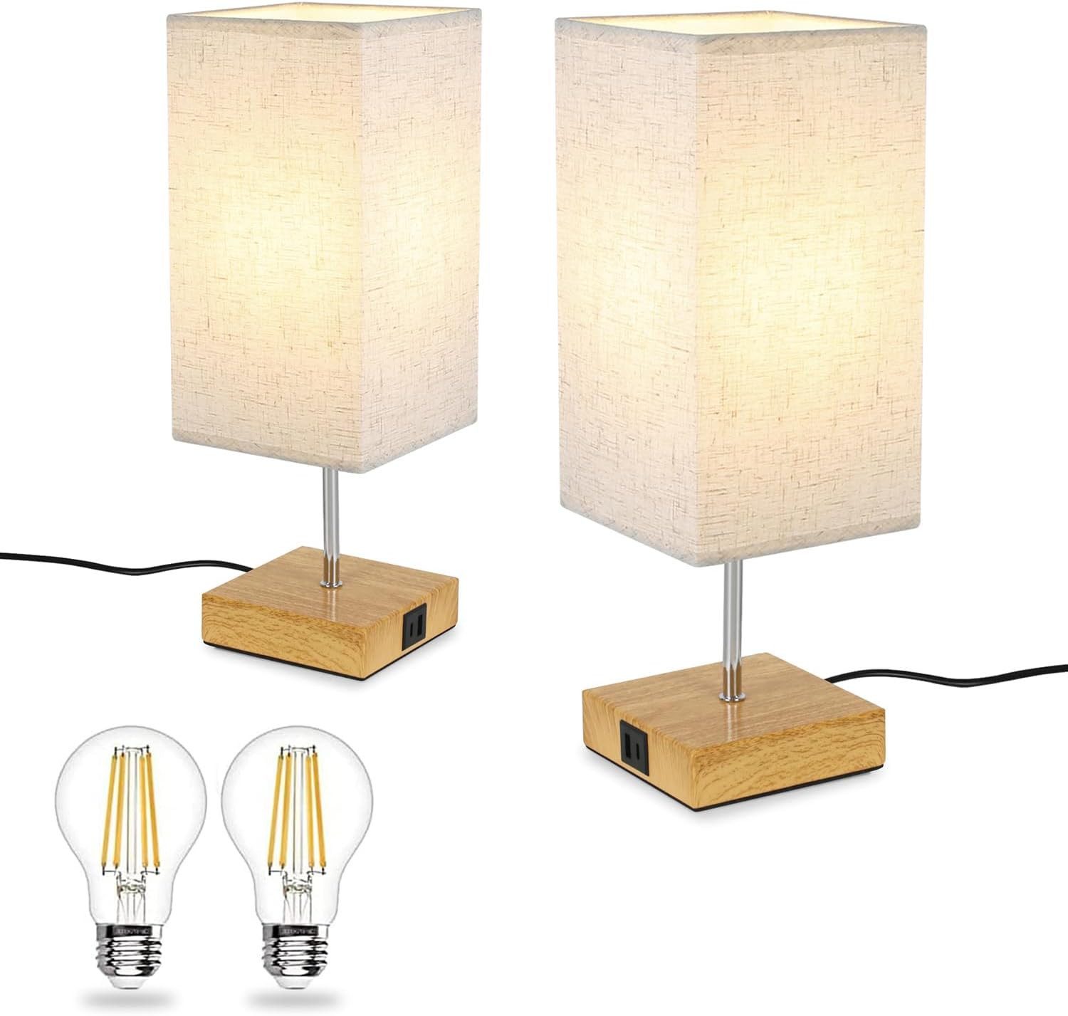 Nettlife Nachttischlampe Touch Dimmbar Stoffschirm E27 günstig online kaufen