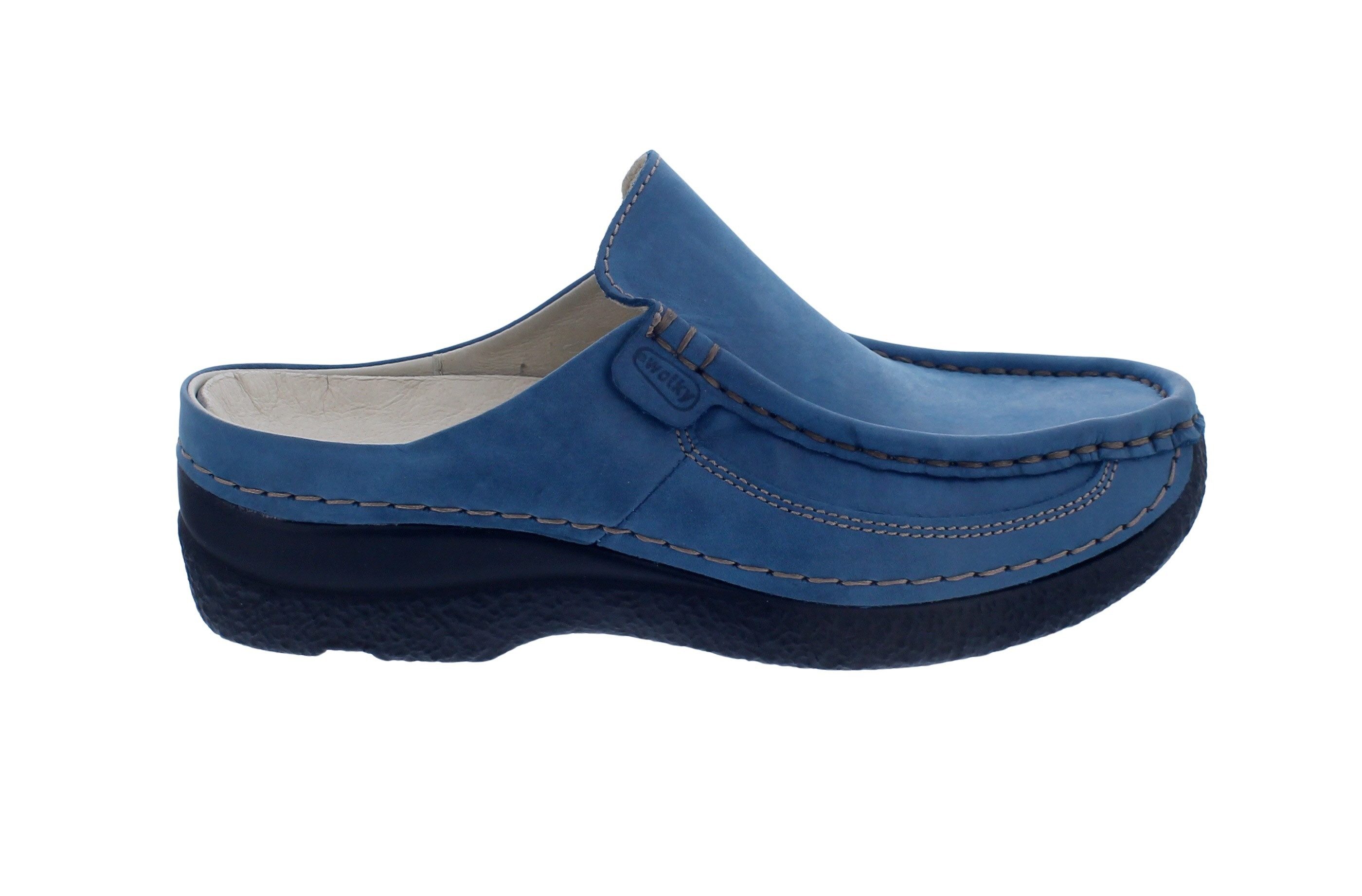 WOLKY Wolky Roll Slide Clog 0620236-804, Fantastic Leather - Nubuk, Atlantic Clog