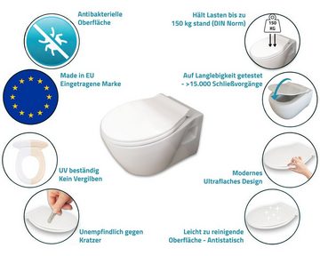 Aqua Bagno WC-Sitz Aqua Bagno, Toilettendeckel und WC Sitz mit Absen, mit Absenkautomatik