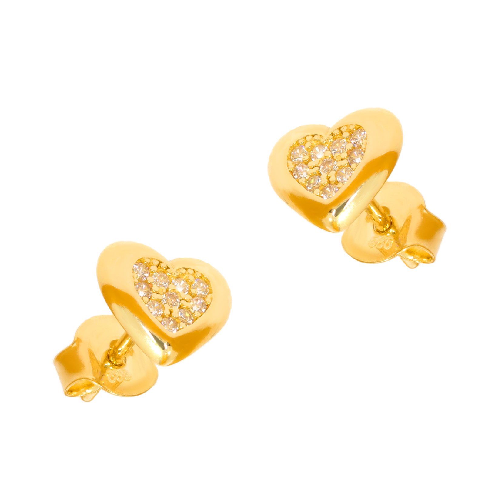 Paar Ohrhänger 585er Gold Ohrstecker Model 10 Herz