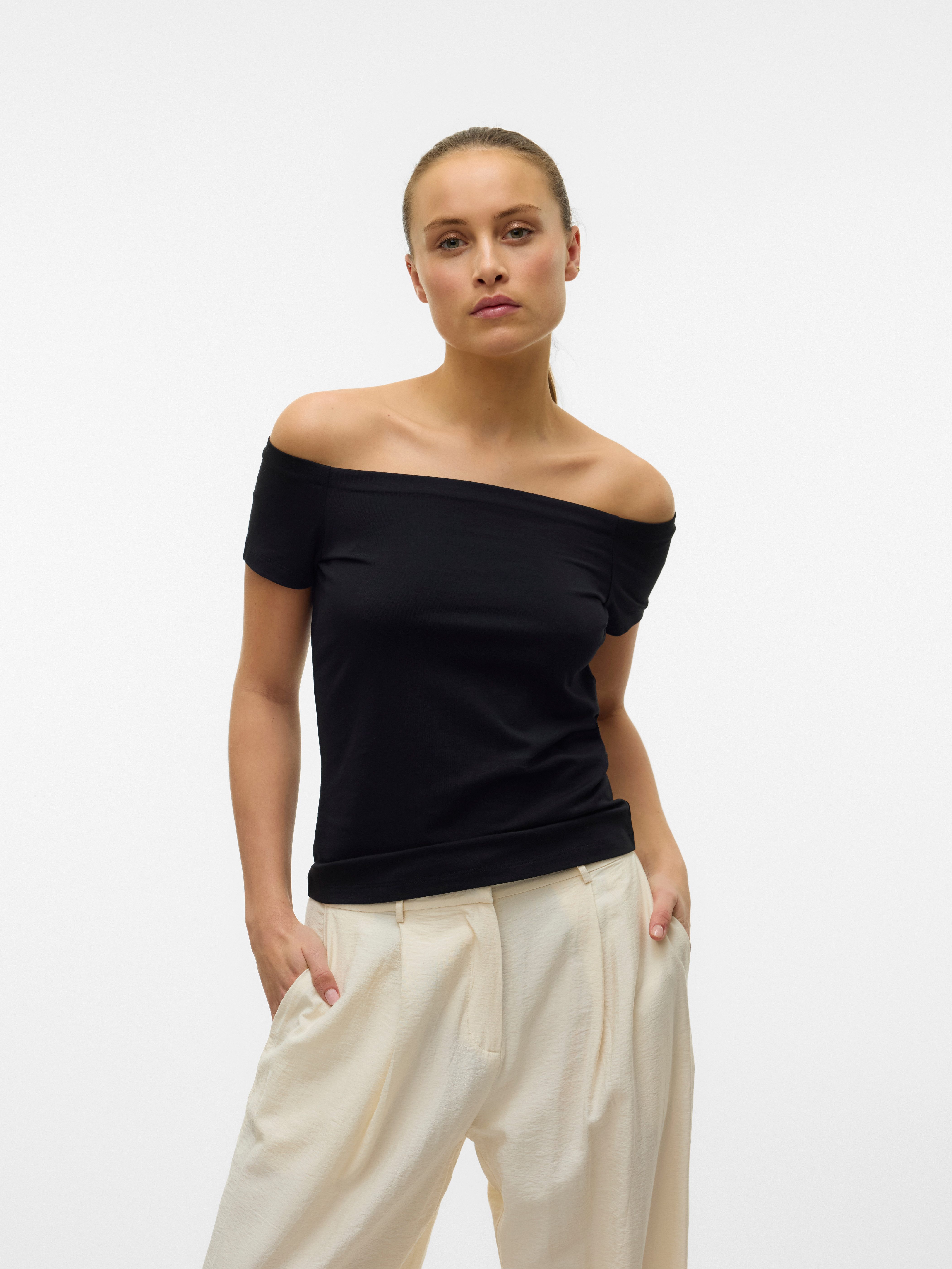 Vero Moda Kurzarmshirt VMPANDA OFF-SHOULDER TOP günstig online kaufen