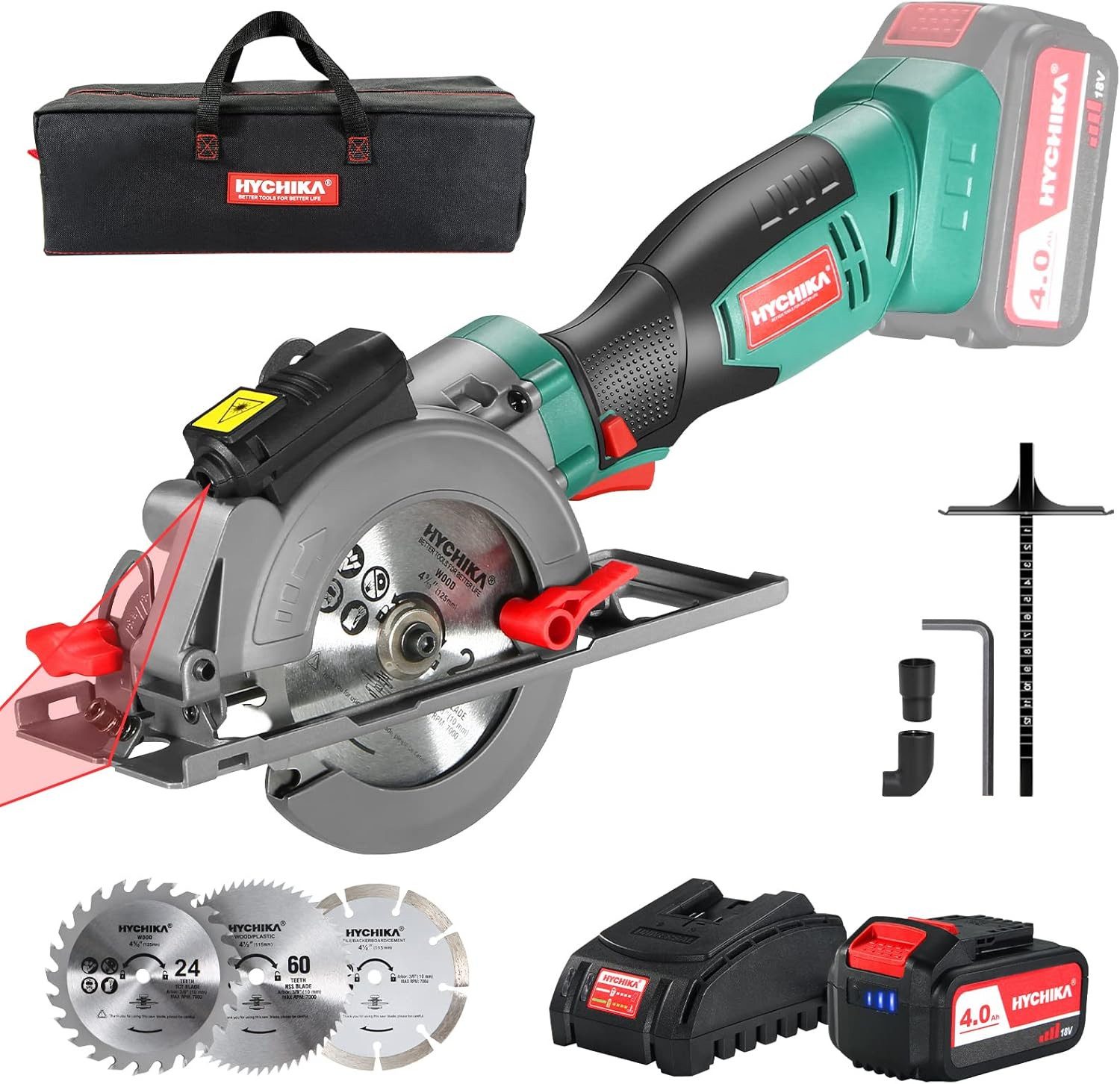 HYCHIKA BETTER TOOLS FOR BETTER LIFE Handkreissäge HYCHIKA Handheld Circular Saw 18 V
