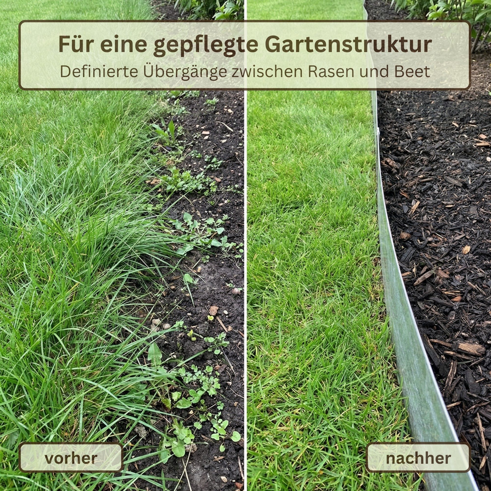 GartenAZ Rasenkante GartenAZ Rasenkantenband Verzinkt 15 cm x 0,5 mm - Länge: 10 m