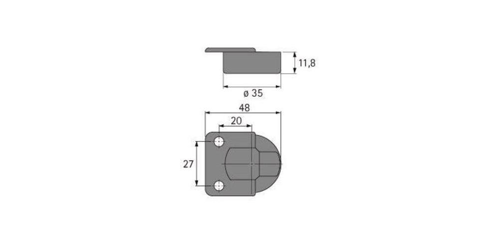 Markant Möbelbeschlag Klappenscharnier vernickelt 7.1 Zinkdruckguss/Stahl Hettich vernickelt