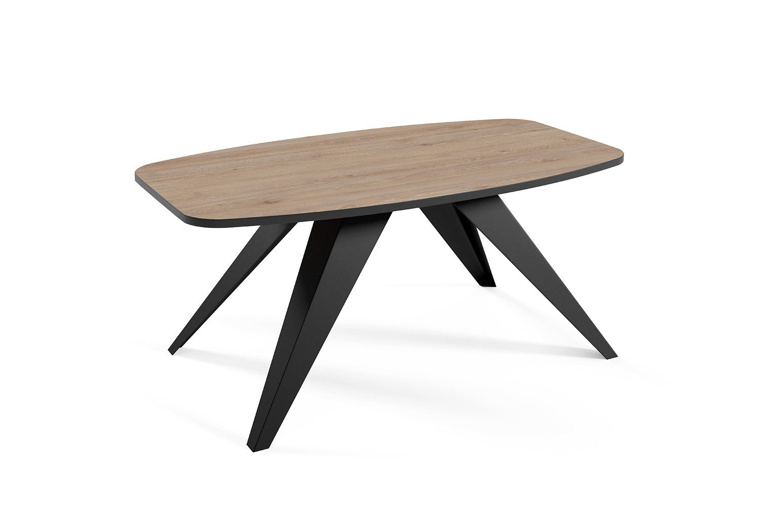 Feldmann-Wohnen Couchtisch Luna (wählbar aus 16 verschiedenen Tischplatten- und 3 Gestellfarben, 1-St., pulverbeschichtetes Gestell, besonders attraktiv, schlicht elegant), 120x60x48cm