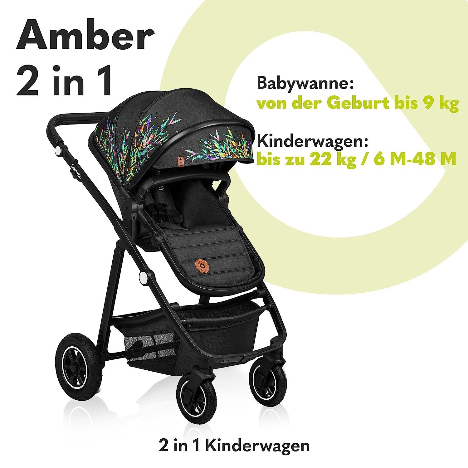 lionelo Kombi-Kinderwagen Amber, Schutzüberzug Moskitonetz Tasche 2in1 Lovin Regenschutz
