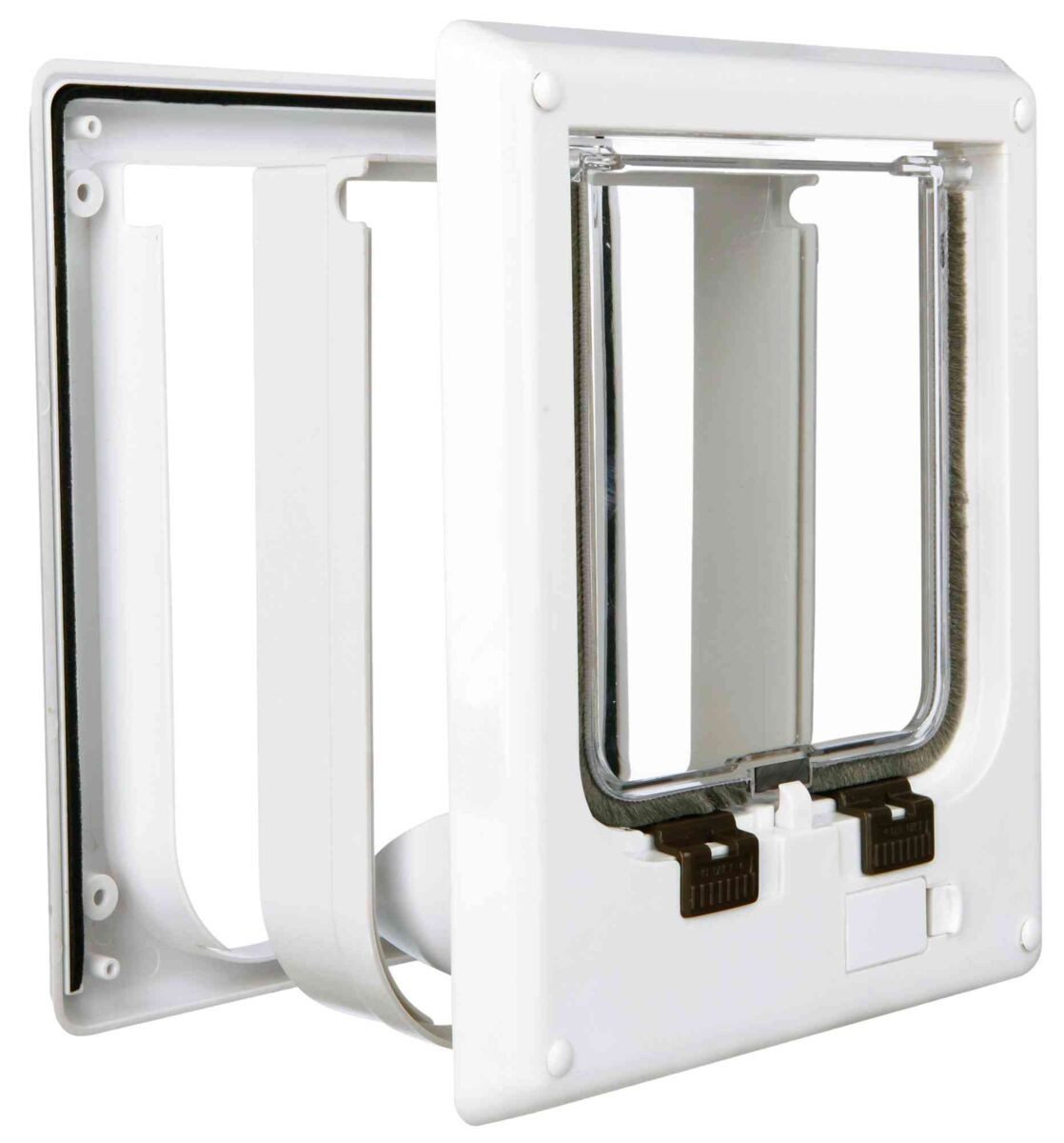 TRIXIE Katzenklappe 4-Wege Freilauftür, elektromagnetisch - weiß - 21,1 × 24,4 cm
