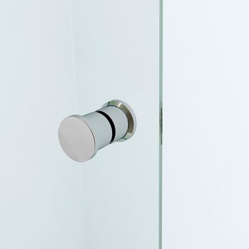 AQUABATOS Duschwand Walk-In Dusche Duschwand Glas Duschabtrennung Pendeltür Duschtür, 5 mm Sicherheitsglas ESG, mit Duschablage Verstellbereich Festteil, Hebe- und Senk Mechanismus