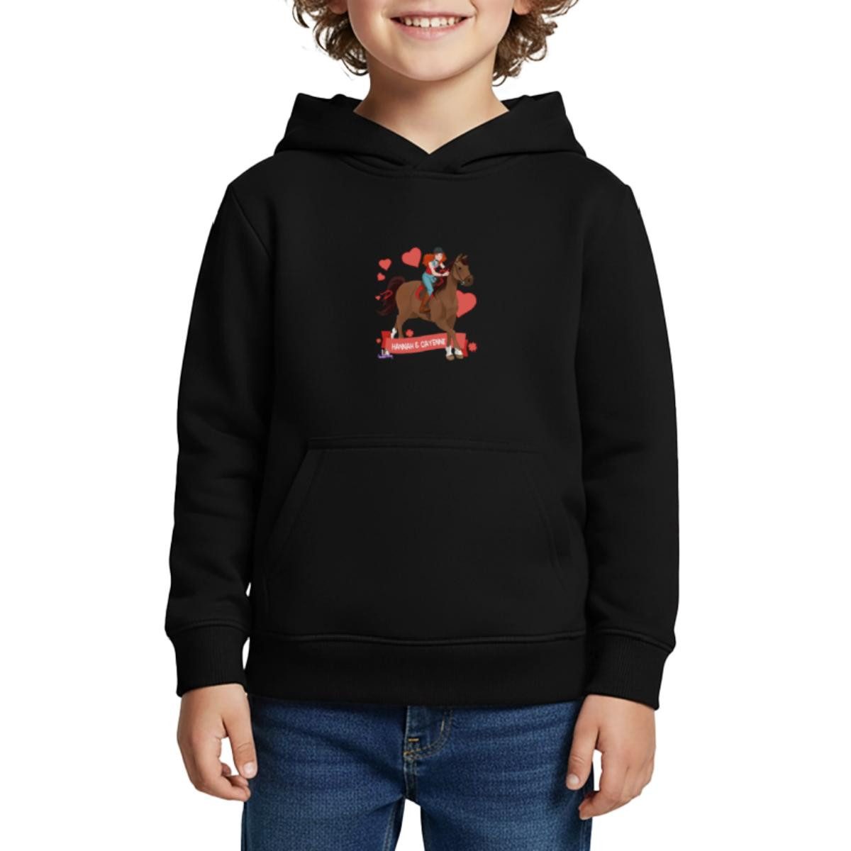 Hoodie Schleich Horse Club Hannah & Cayenne reiten aus Kinder Premium Hoodie