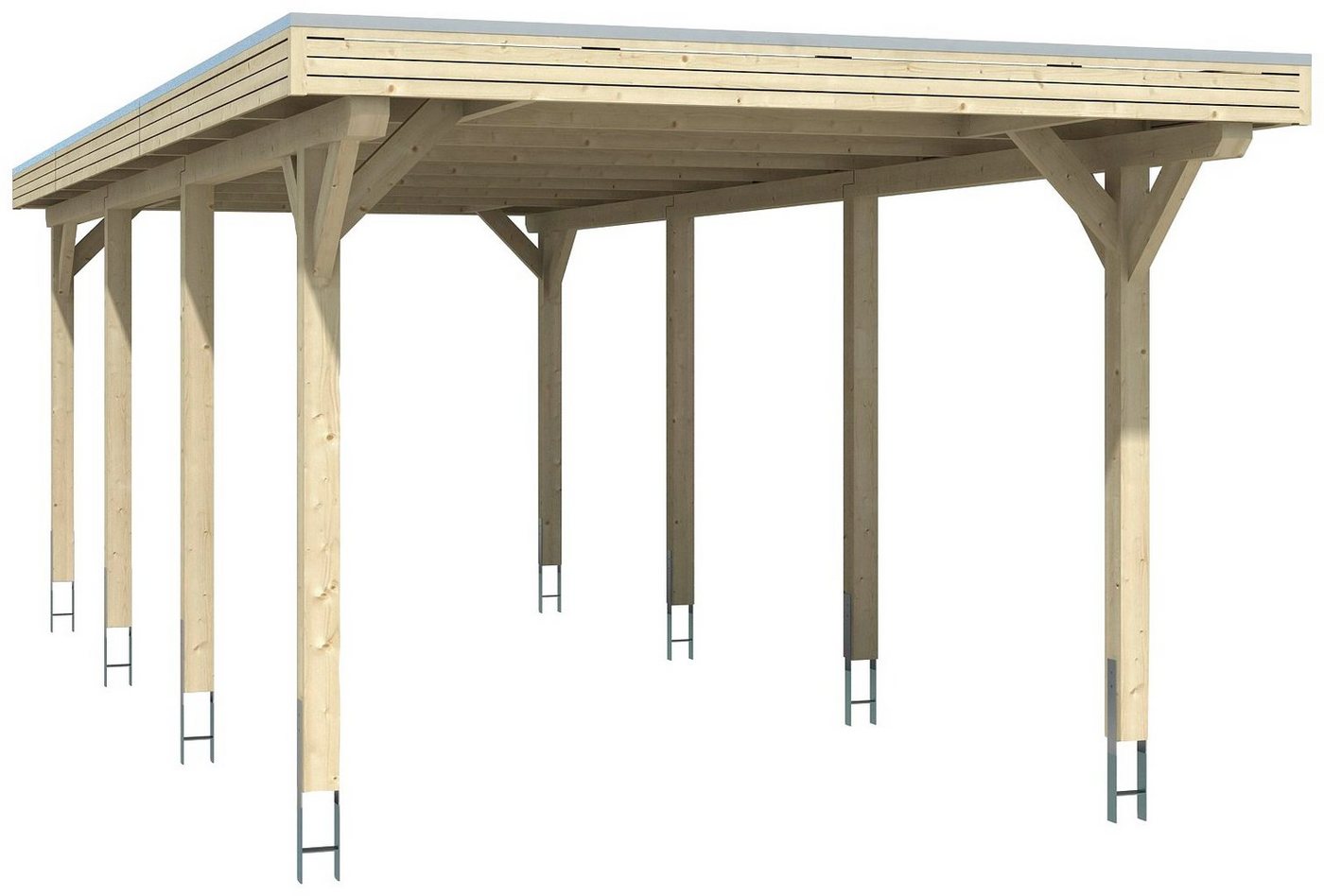 Thumbnail - Skanholz Einzelcarport Spessart, BxT: 355x846 cm, 220 cm Einfahrtshöhe
