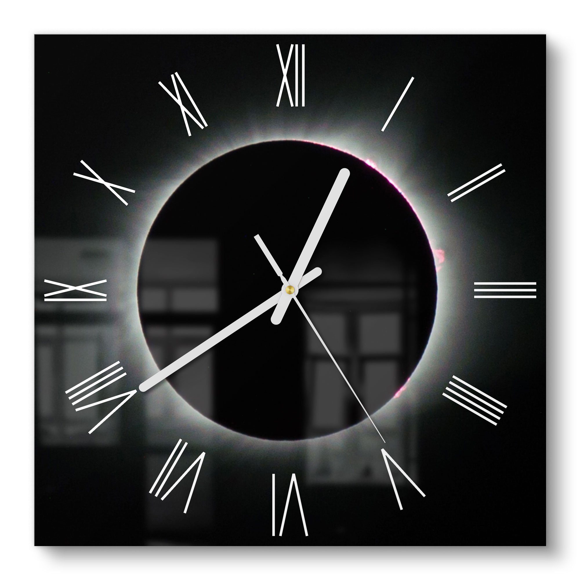 DEQORI Wanduhr 'Sonnenfinsternis' (Glas Glasuhr modern günstig online kaufen