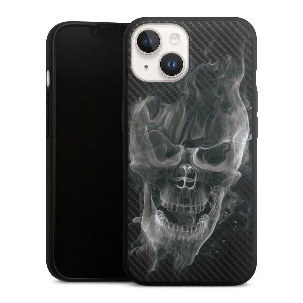 Handyhülle Totenkopf Schädel Carbon Smoke Skull Carbon