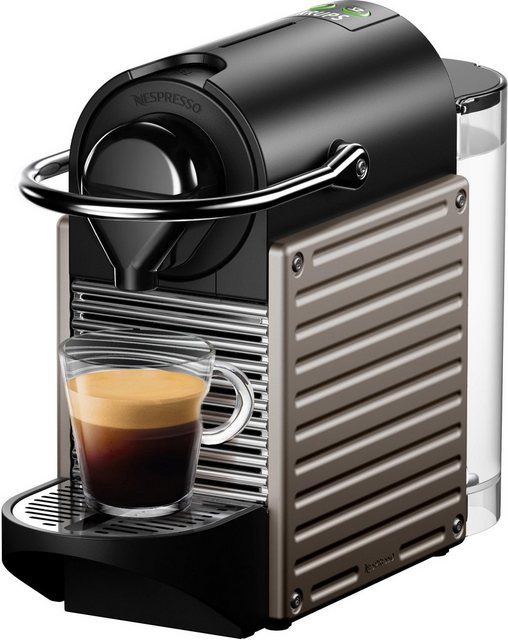 Nespresso Kapselmaschine XN304T Pixie von Krups, 19 Bar Druck, Wassertank: 0,7 L, inkl. Willkommenspaket mit 14 Kapseln