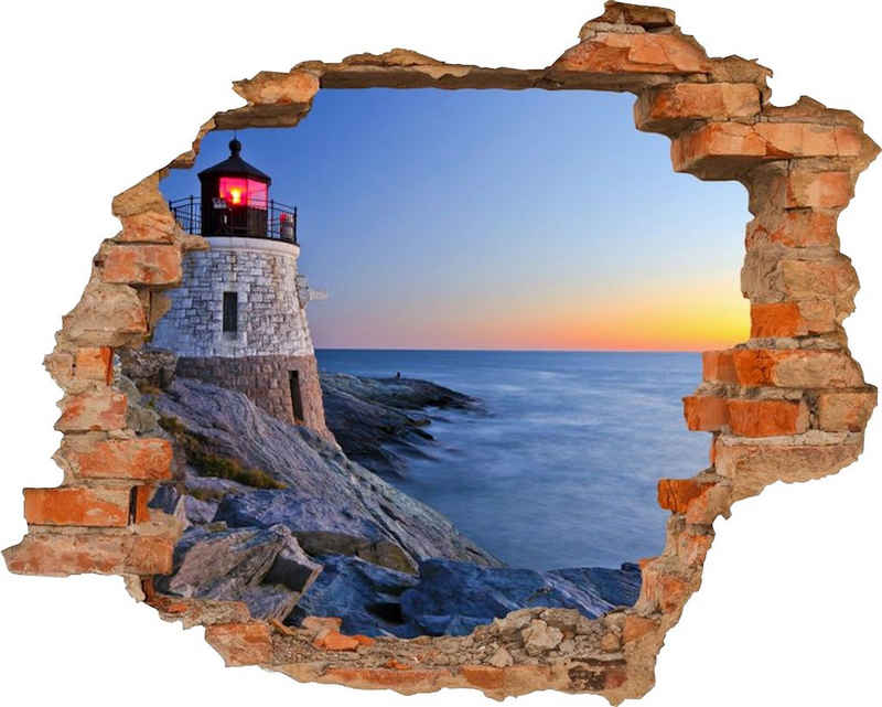 Conni Oberkircher´s Wandsticker »Lighthouse - Leuchtturm«, selbstklebend, Sonnenaufgang, Küste, Meer