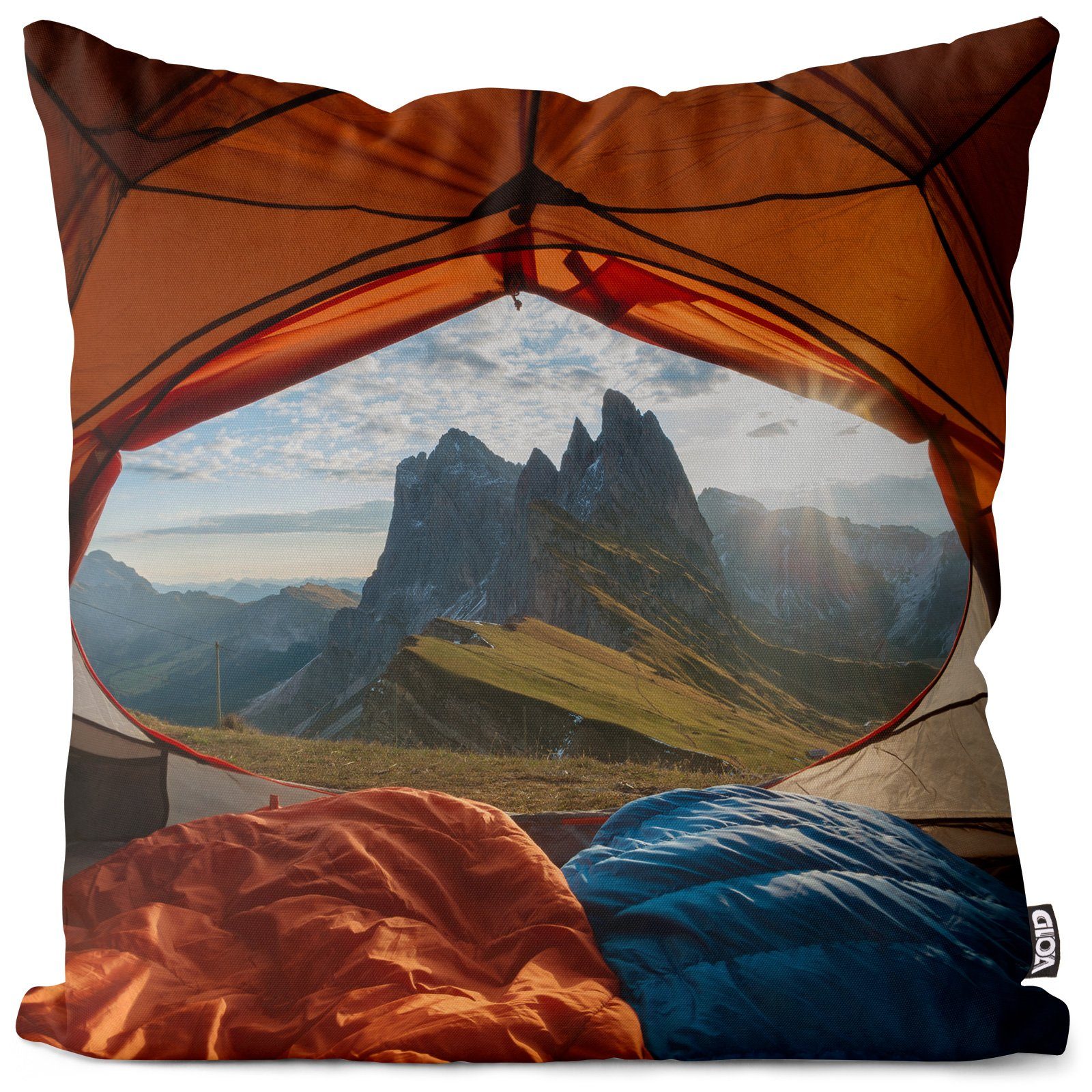 Kissenbezug, VOID (1 Stück), Zelten Camping Urlaub Berge camping zelt sonnenaufgang abenteuer natu