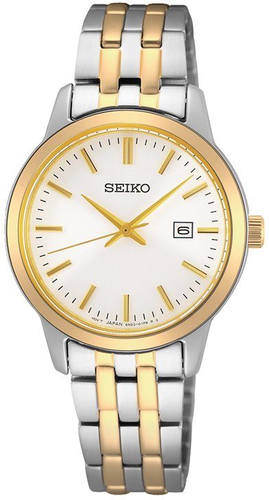 Seiko Quarzuhr SUR410P1, Armbanduhr, Damenuhr, Datum, Edelstahlarmband