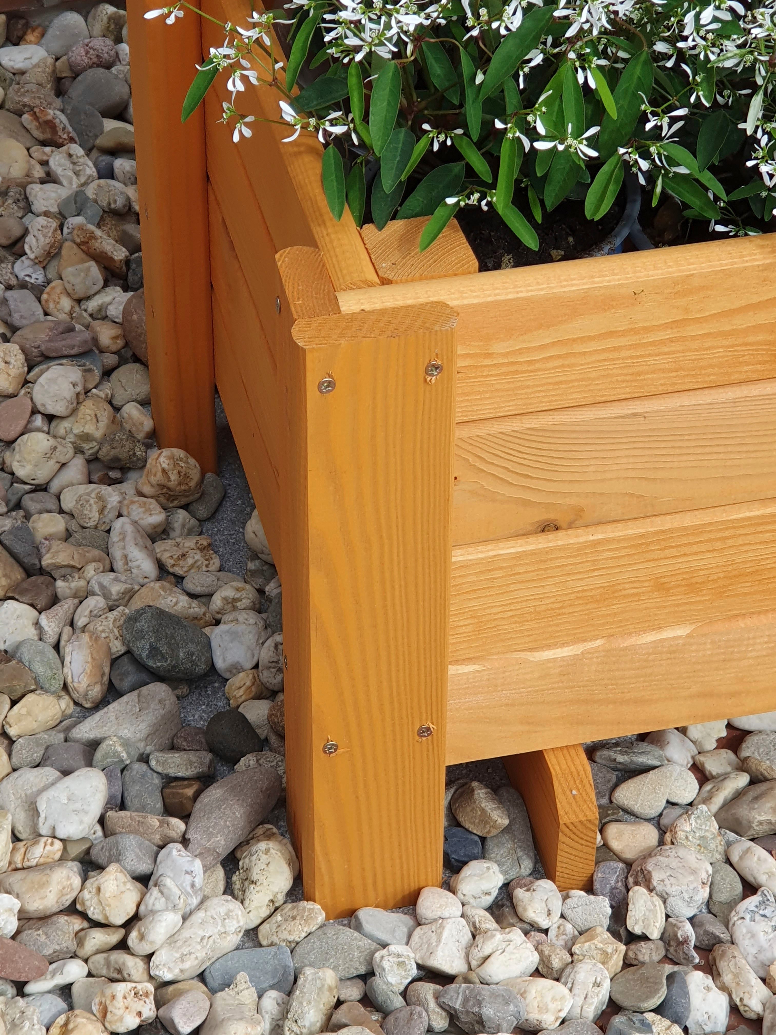 Promadino Pflanzkasten Romantica 80 Cm – Aus Kiefernholz, Honigbraun, Für Garten & Terrasse, Einfach Aufzubauen