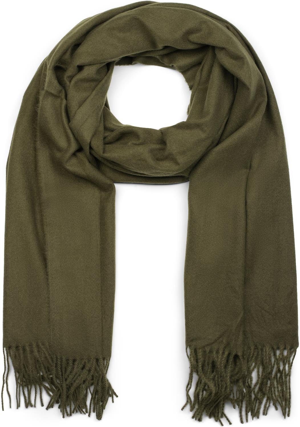styleBREAKER Modeschal Weicher Schal Uni mit Fransen, (1-St)