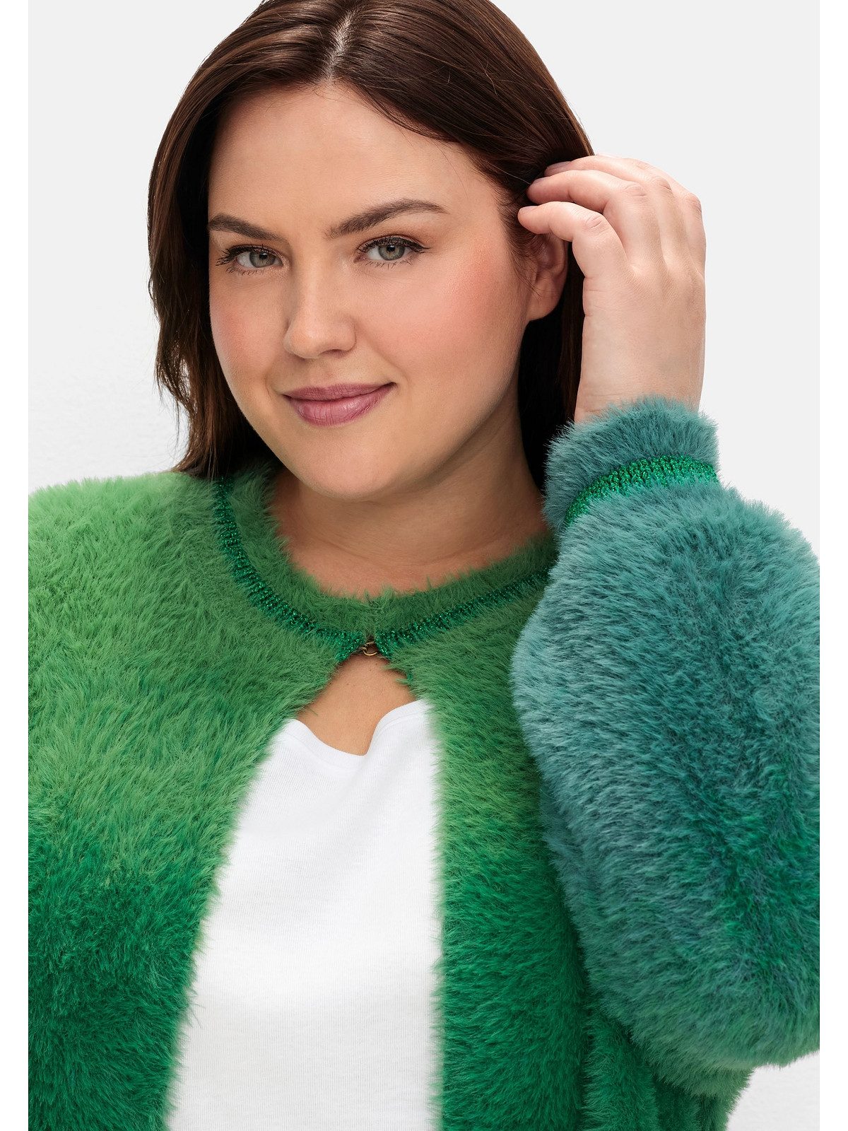 sheego by Joe Browns Strickjacke Große Größen im Farbverlauf, aus Flausch-Garn