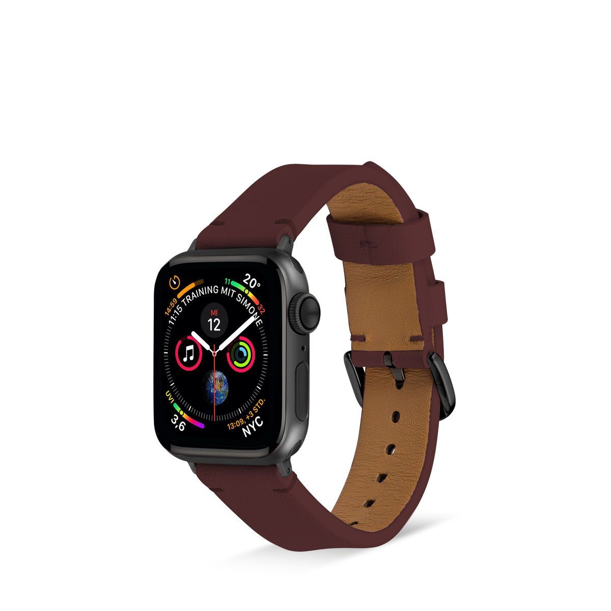 Artwizz Smartwatch-Armband WatchBand Leather, Leder Armband mit Adapter, Braun, Apple Watch Series 9-7 (41mm), 6-4 & SE (40mm), 3-1 (38mm)