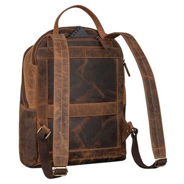 STILORD Cityrucksack "Caius" Charakteristischer Leder Tagesrucksack