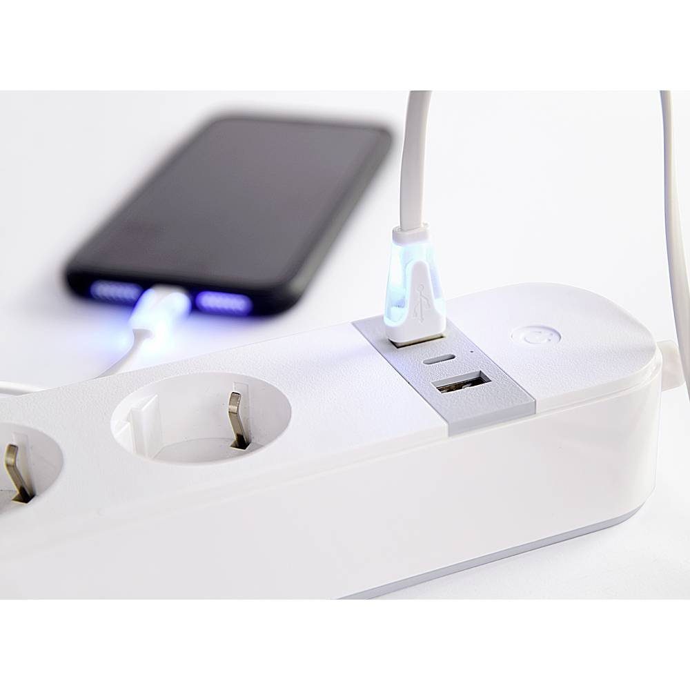 Steckdosenleiste, App USB-C®, mit Gembird mit per Steckdosenleiste steuerbar Smarte USB,