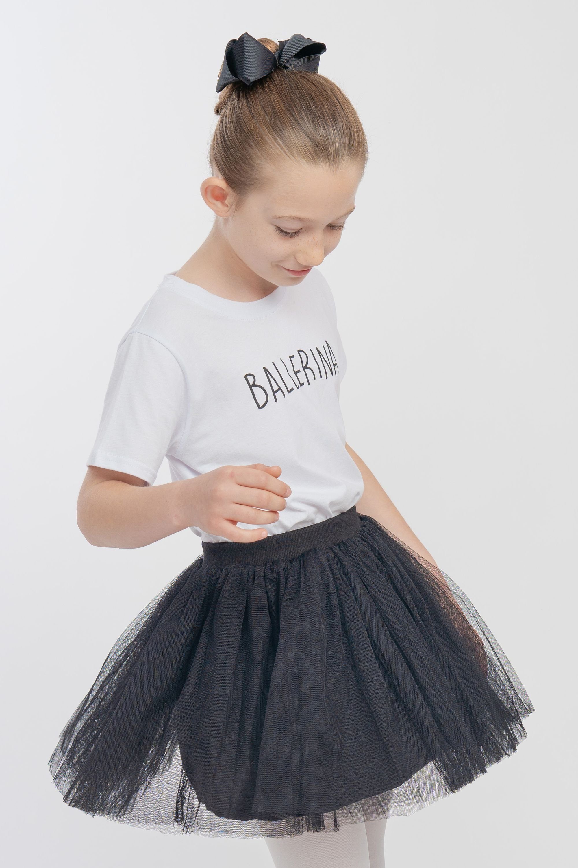 tanzmuster Tüllrock Tüllrock Little Ballerina weichem schwarz Tüll weich blickdichtem mit Unterrock aus besonders