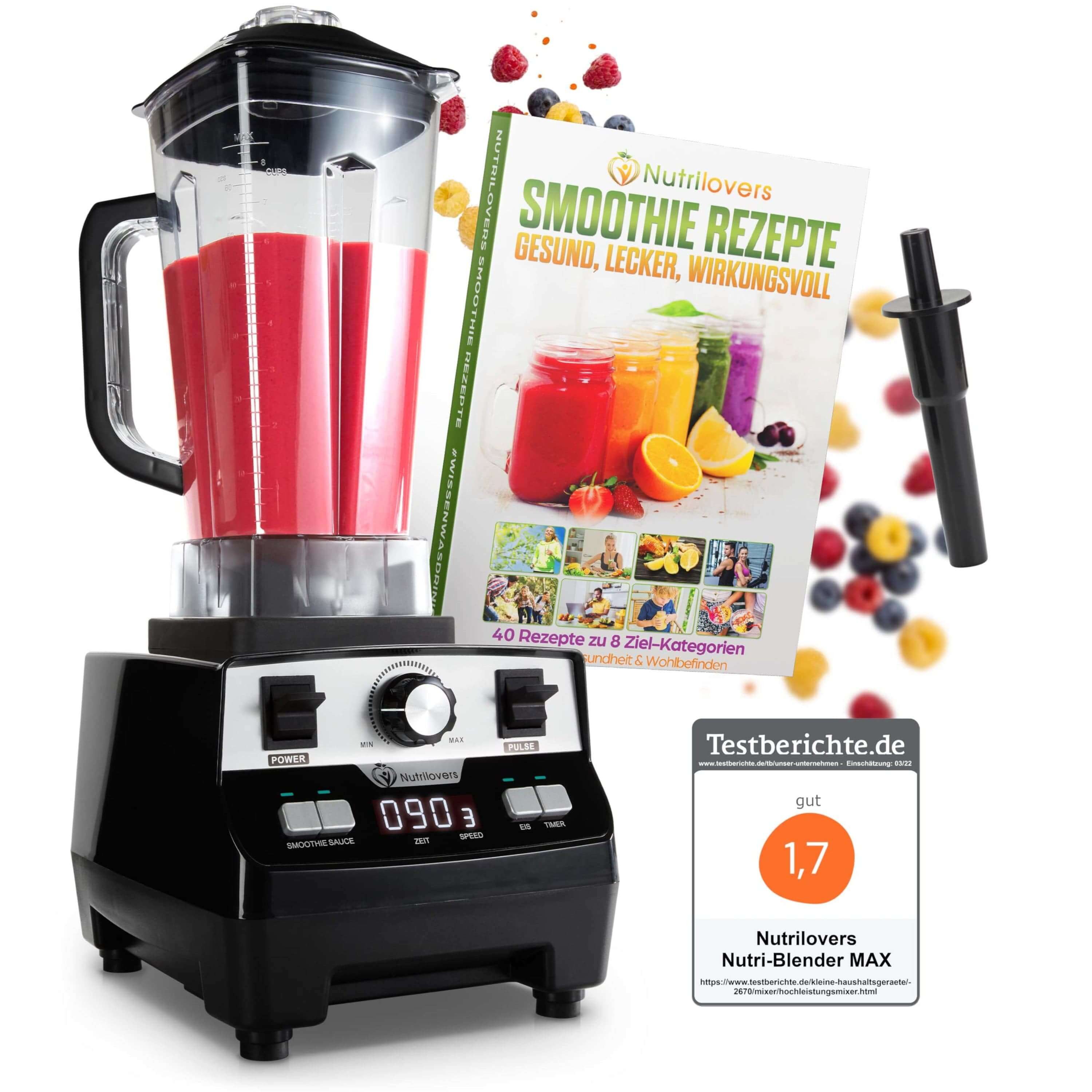 Nutrilovers Standmixer Leistungsstarkes Küchengerät - Standmixer für Smoothies & mehr - 2000W, 2000 W