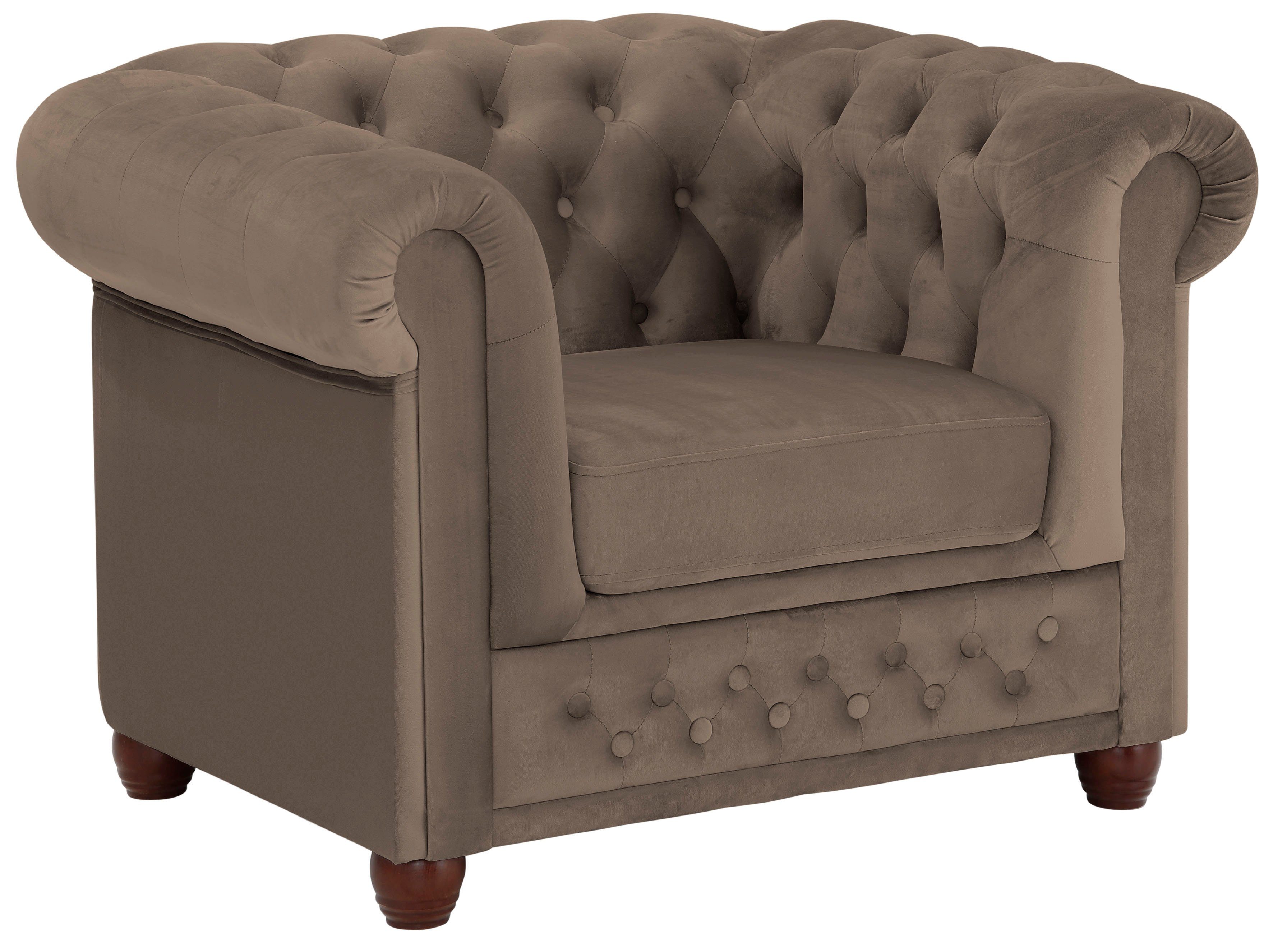 Home affaire Chesterfield-Sessel New Castle Sessel, hochwertige Knopfheftung, B/T/H: 104/86/72 cm
