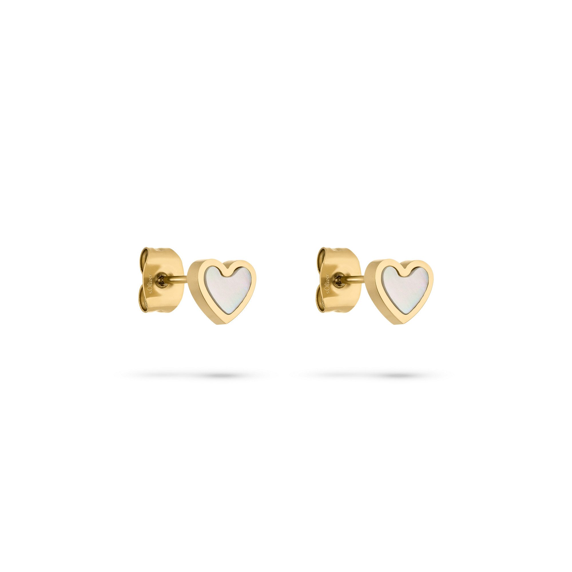 s.Oliver Paar Ohrstecker Pearl Heart, Herz, mit Perlmutt