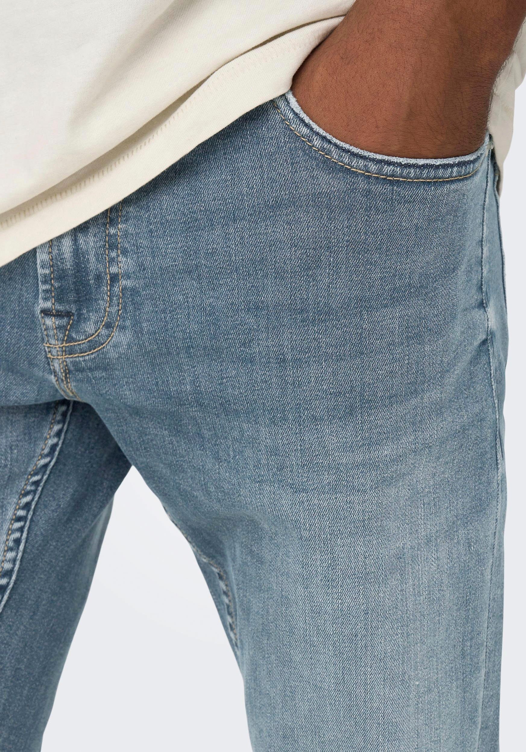 ONLY & SONS Slim-fit-Jeans OS ONSLOOM SLIM BLUE GREY 40 mit Destroyed Effekt