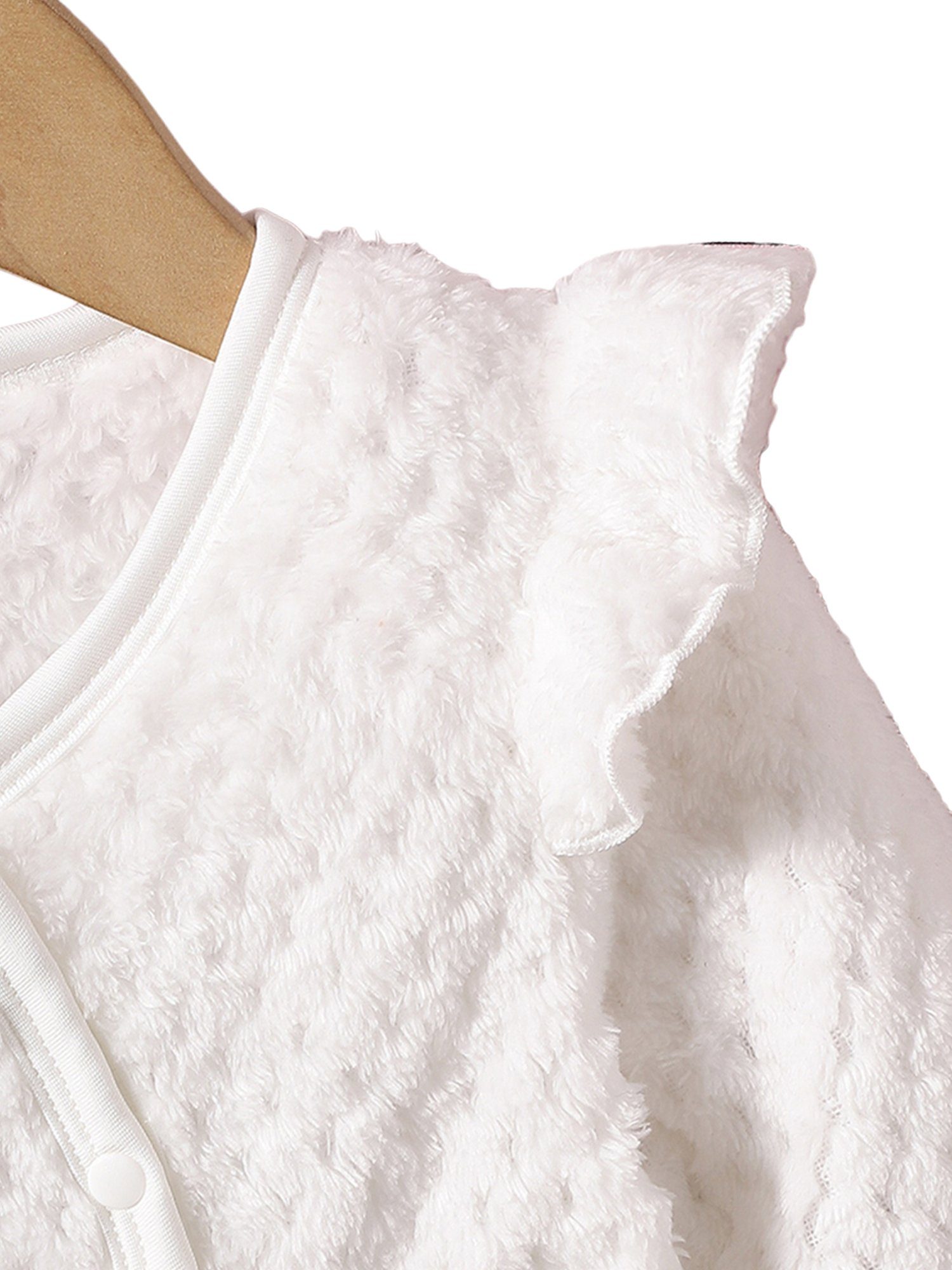 Overall Strampler Strampler Baby Alltags Mädchen weißer Bodysuit für Süßer (1-tlg) Langärmliger Warmes Neugeborene, mit Rippbündchen Plüsch LAPA für
