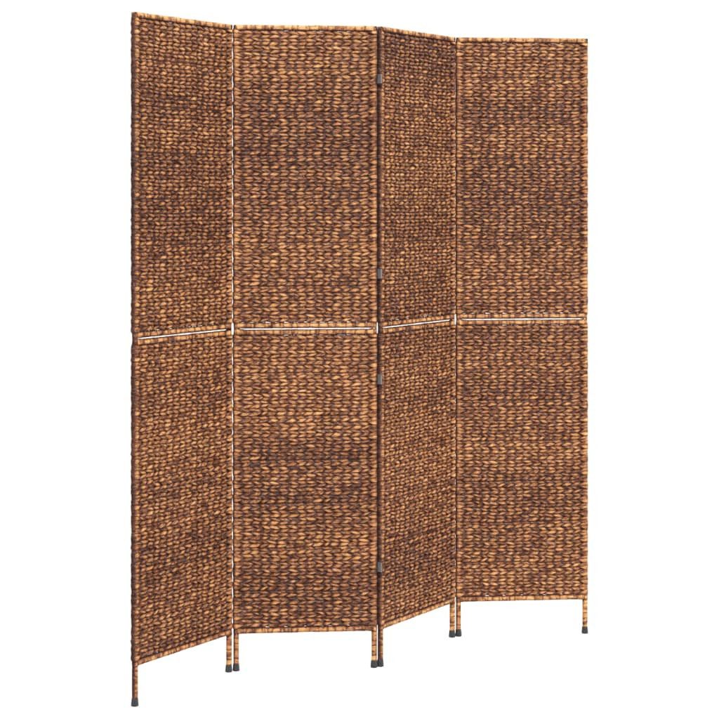 vidaXL Paravent 4-tlg. Braun 163x180 cm Wasserhyazinthe, 1-tlg.