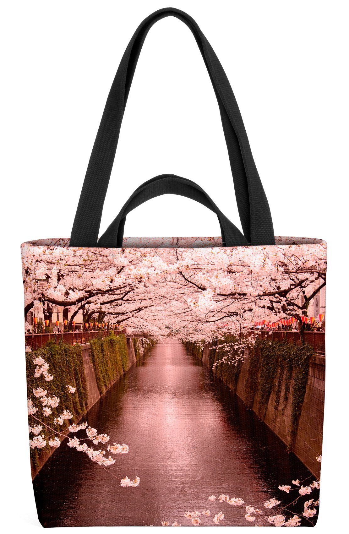 VOID Henkeltasche (1-tlg), Kirschblüten Fluss Japan Romantisch Kirschblüten Fluss Japan Romantis