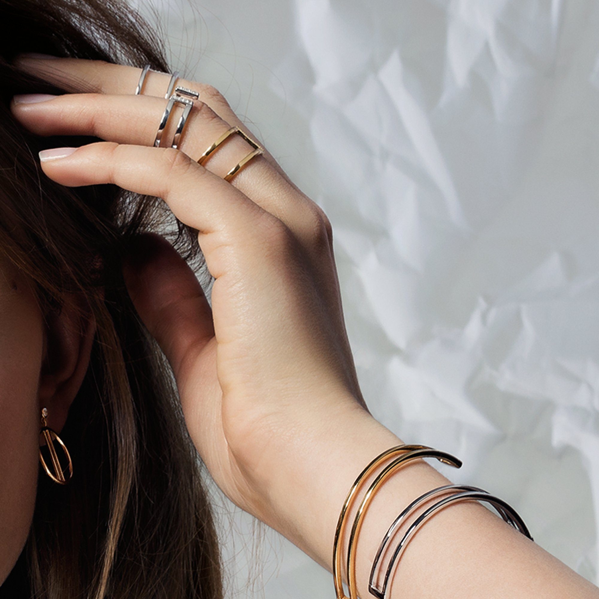 CAÏ Fingerring 925/- Sterling Silber vergoldet Topas