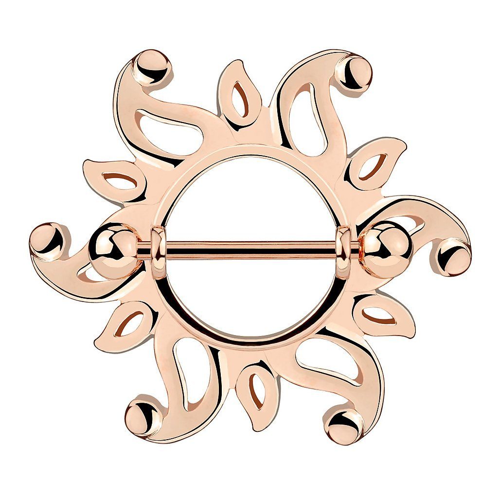 Taffstyle Intimpiercing Intim Brustpiercing Schmuck Schild Sonnen Tribal, Intim Brustpiercing Brustwarzen Intimpiercing piercing Barbell Brust Roségold