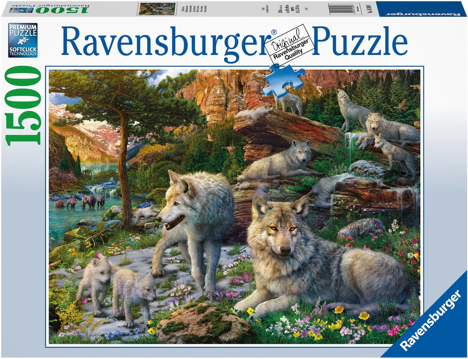 Ravensburger Puzzle Wolfsrudel im Frühlingserwachen, 1500 Puzzleteile, Made in Germany, FSC® - schützt Wald - weltweit