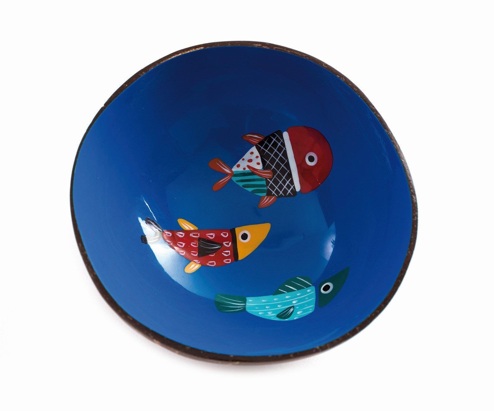 El Puente Schale Kokosnuss-Schale "Fische im Meer", Handmade, Kokos, Handmade