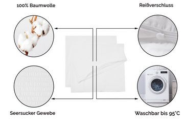 Kissenbezug, ZOLLNER (2 Stück), 40 x 80 cm, 100% Baumwolle, vom Hotelwäschespezalisten, Seersucker