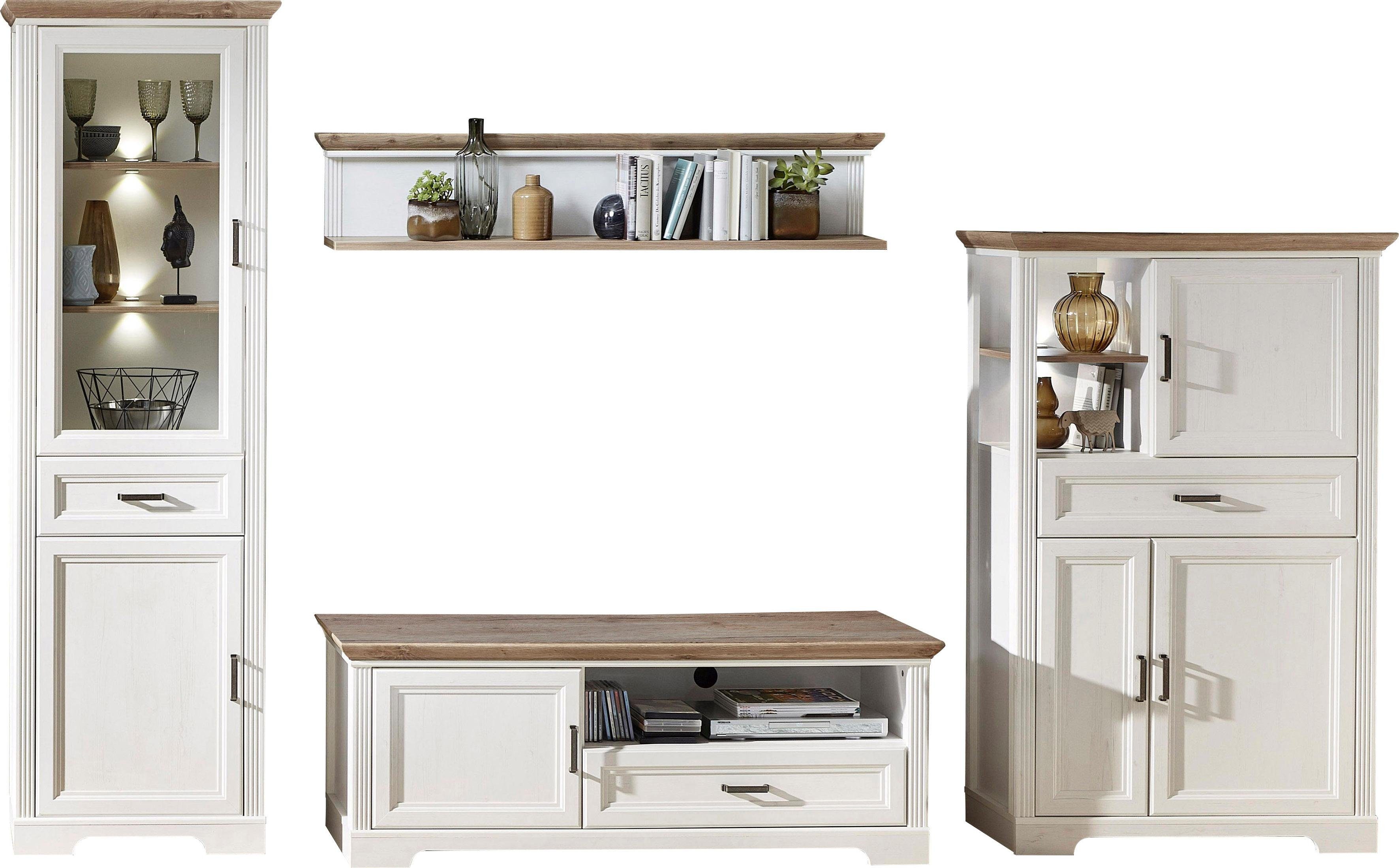 Innostyle Wohnwand Jasmin, (Set, 4-St), inkl. LED-Beleuchtung, mit Soft-Close-Funktion