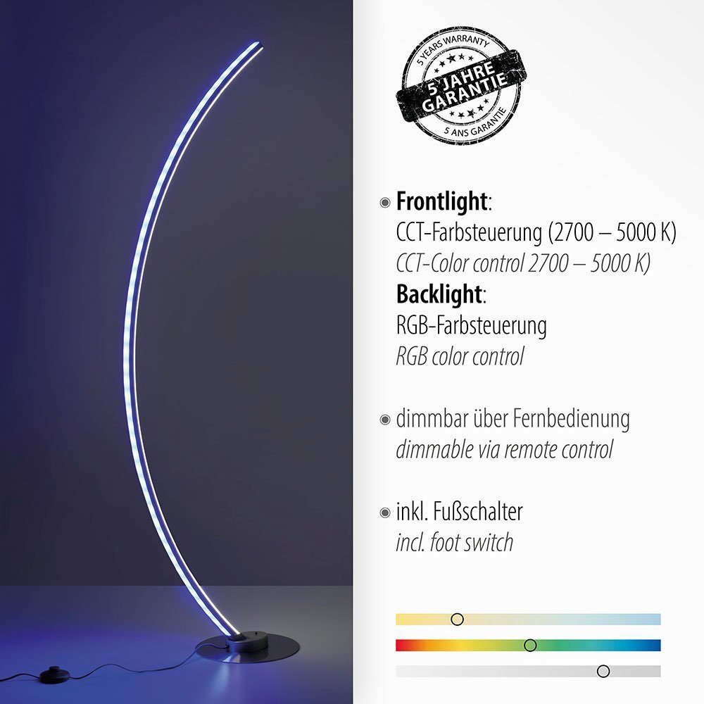 mit Neutralweiß, etc-shop dimmbar Leuchtmittel LED Kaltweiß, Farbwechsel, Stehlampe, inklusive, Stehleuchte Tageslichtweiß, Fernbedienung Warmweiß, Wohnzimmerlampe