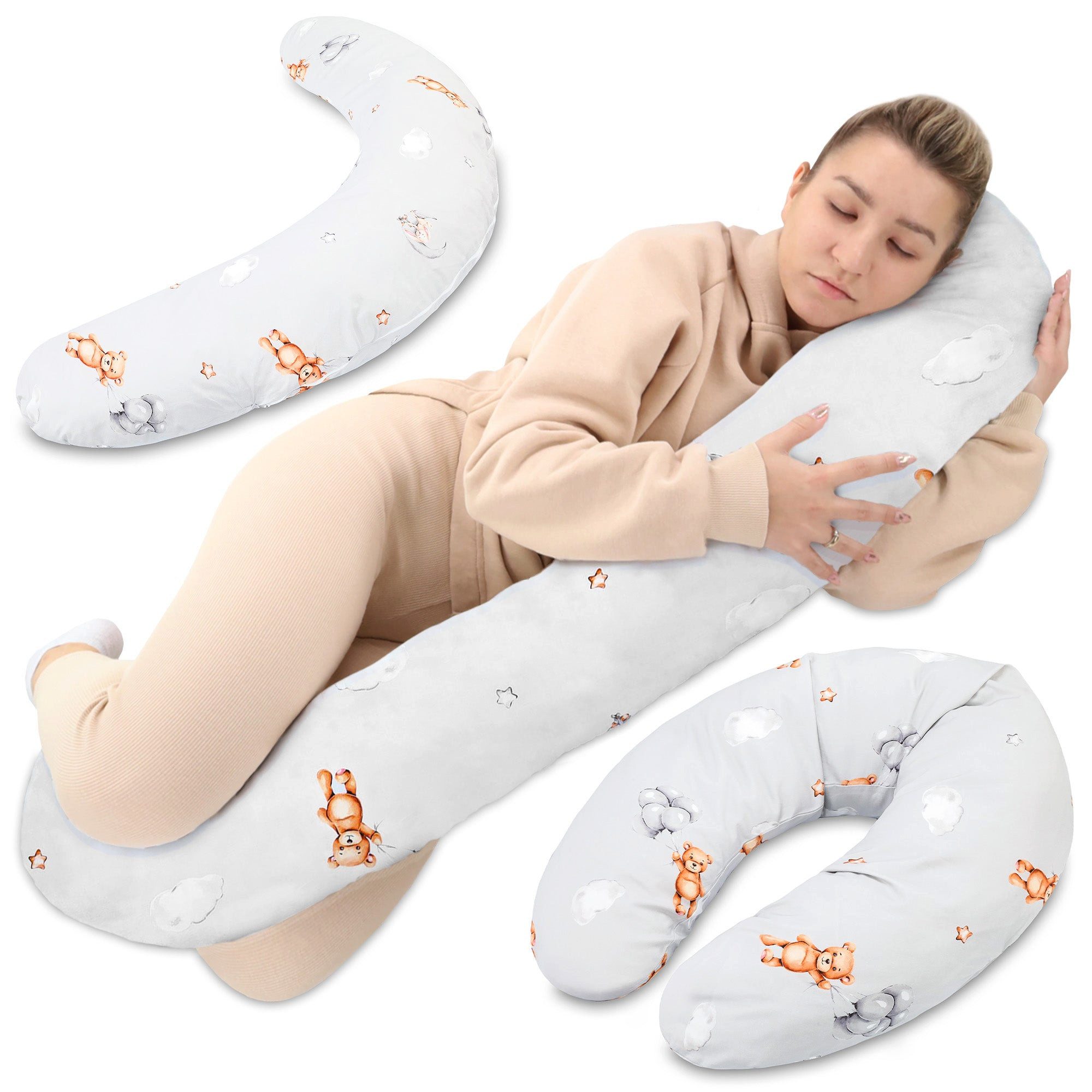 Totsy Baby Stillkissen Stillkissen XXL 190 cm Pregnancy Pillow Erwachsene Teddybären