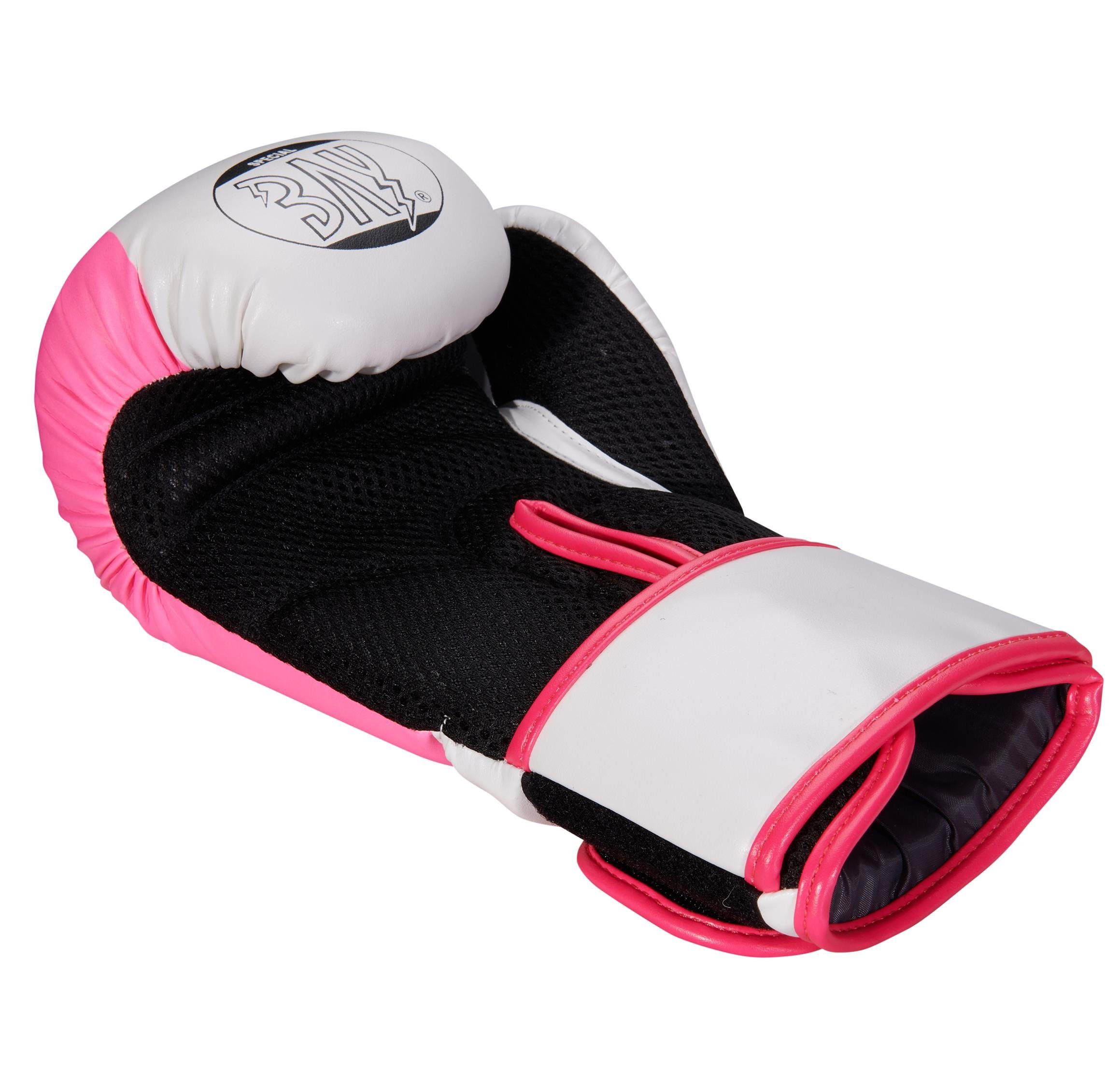 BAY-Sports Boxhandschuhe Lets Fight Box-Handschuhe pink Boxen Mesh Kickboxe